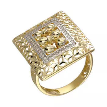 Золотое кольцо с кубическим цирконием