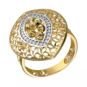 Золотое кольцо с кубическим цирконием