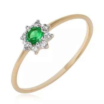 Золотое кольцо с кварцем