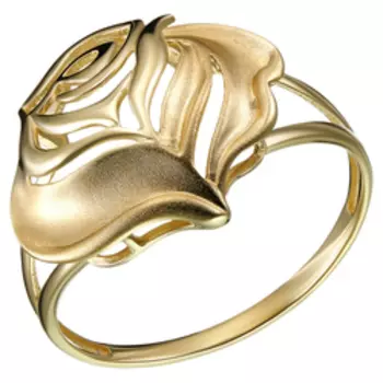 Золотое кольцо с матированием "Роза"