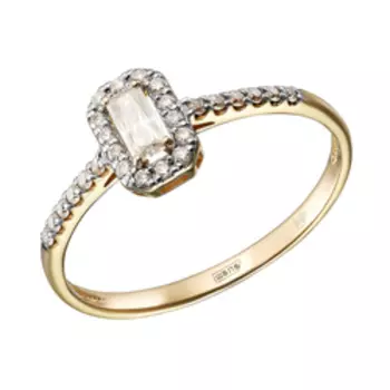 Золотое кольцо с муассанитами