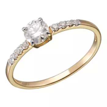 Золотое кольцо с муассанитами