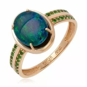 Золотое кольцо с натуральным опалом