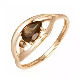 Золотое кольцо с раухтопазами