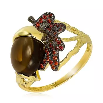 Золотое кольцо с раухтопазом