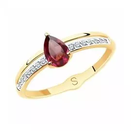 Золотое кольцо с родолитом