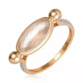 Золотое кольцо с розовым кварцем