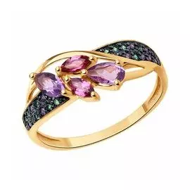 Золотое кольцо с самоцветами