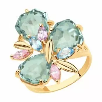 Золотое кольцо с самоцветами