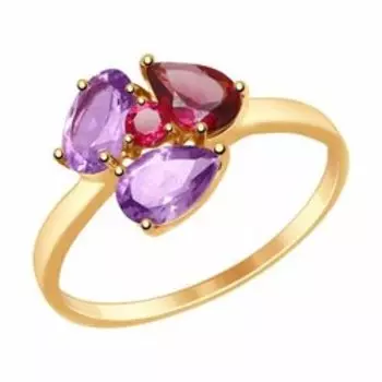 Золотое кольцо с самоцветами