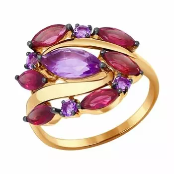 Золотое кольцо с самоцветами
