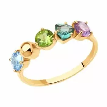 Золотое кольцо с самоцветами