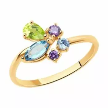 Золотое кольцо с самоцветами