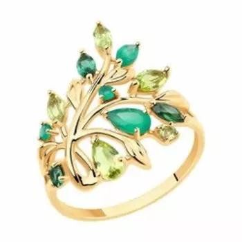 Золотое кольцо с самоцветами