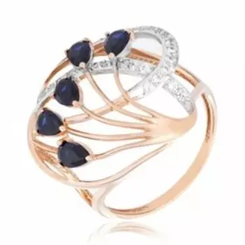 Золотое кольцо с сапфирами