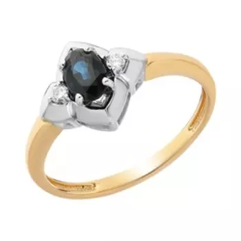 Золотое кольцо с сапфирами и бриллиантами