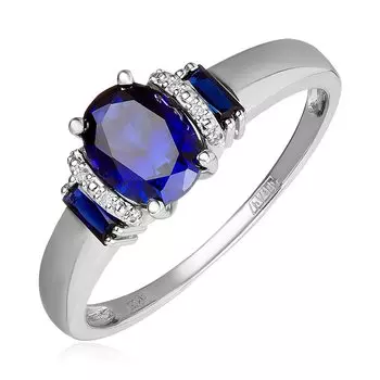 Золотое кольцо с сапфирами и бриллиантами