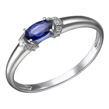 Золотое кольцо с сапфиром и бриллиантами