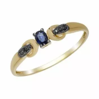 Золотое кольцо с сапфиром и бриллиантами