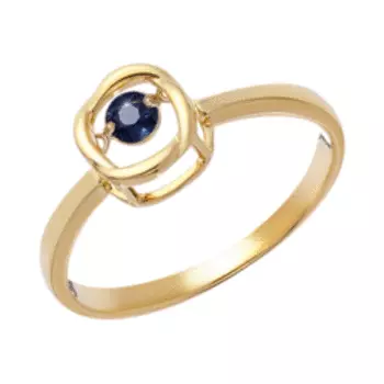 Золотое кольцо с сапфиром "Танцующий камень"