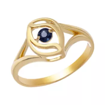 Золотое кольцо с сапфиром "Танцующий камень"