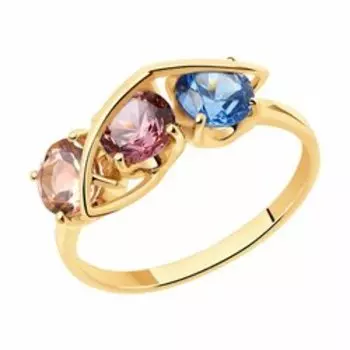 Золотое кольцо с ситаллами