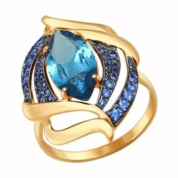 Золотое кольцо с ситаллом