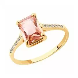 Золотое кольцо с ситаллом и финаитами