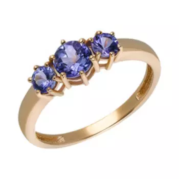 Золотое кольцо с танзанитами