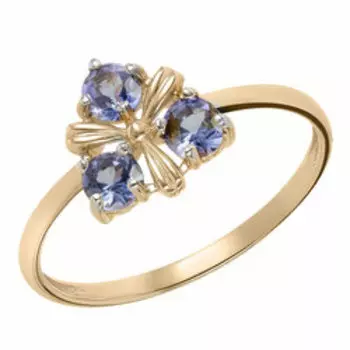 Золотое кольцо с танзанитами