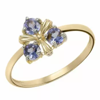Золотое кольцо с танзанитами