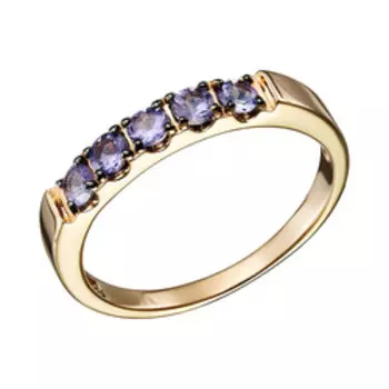 Золотое кольцо с танзанитами