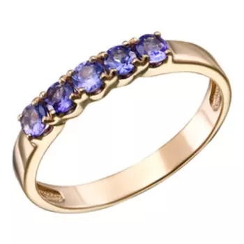 Золотое кольцо с танзанитами