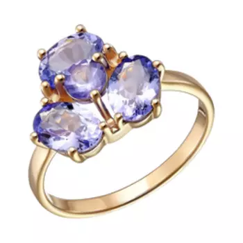 Золотое кольцо с танзанитами