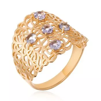 Золотое кольцо с танзанитами