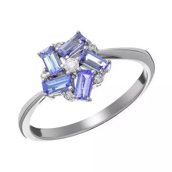 Золотое кольцо с танзанитами