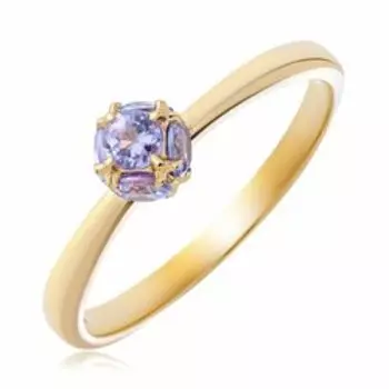 Золотое кольцо с танзанитами