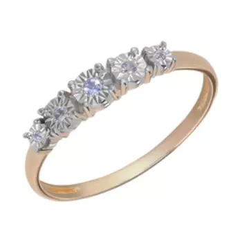 Золотое кольцо с танзанитами и алмазной обработкой