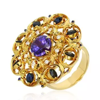 Золотое кольцо с танзанитом