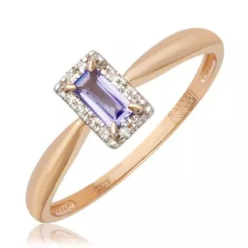 Золотое кольцо с танзанитом