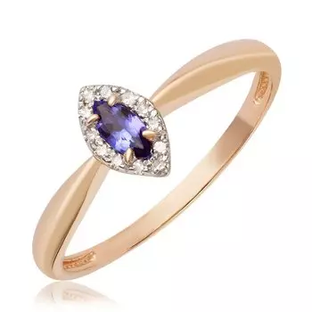 Золотое кольцо с танзанитом