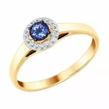 Золотое кольцо с танзанитом
