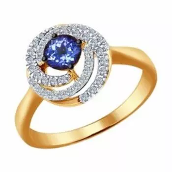 Золотое кольцо с танзанитом