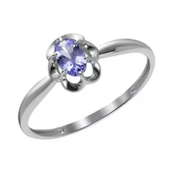 Золотое кольцо с танзанитом "Цветок"