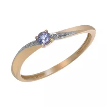 Золотое кольцо с танзанитом и бриллиантами