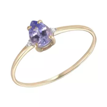 Золотое кольцо с танзанитом и бриллиантами