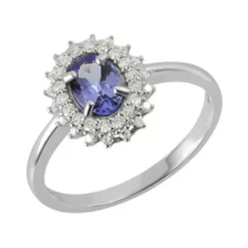 Золотое кольцо с танзанитом и бриллиантами