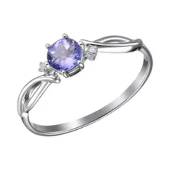 Золотое кольцо с танзанитом и бриллиантами