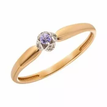 Золотое кольцо с танзанитом и бриллиантами