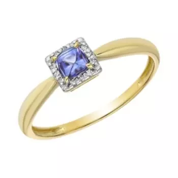 Золотое кольцо с танзанитом и бриллиантами